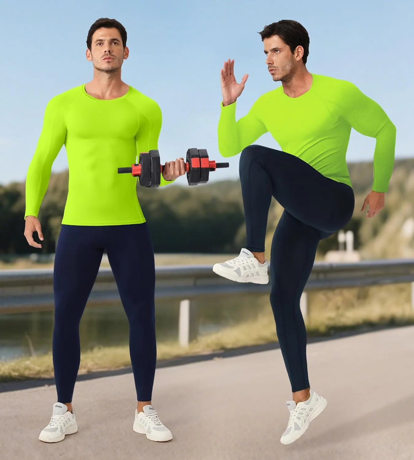 SPVISE Compression Shirt Men Long Sleeve, Cool Dry Men's Athletic Workout Running T-Shirt Tops, Sports Rash Guard Base Layer