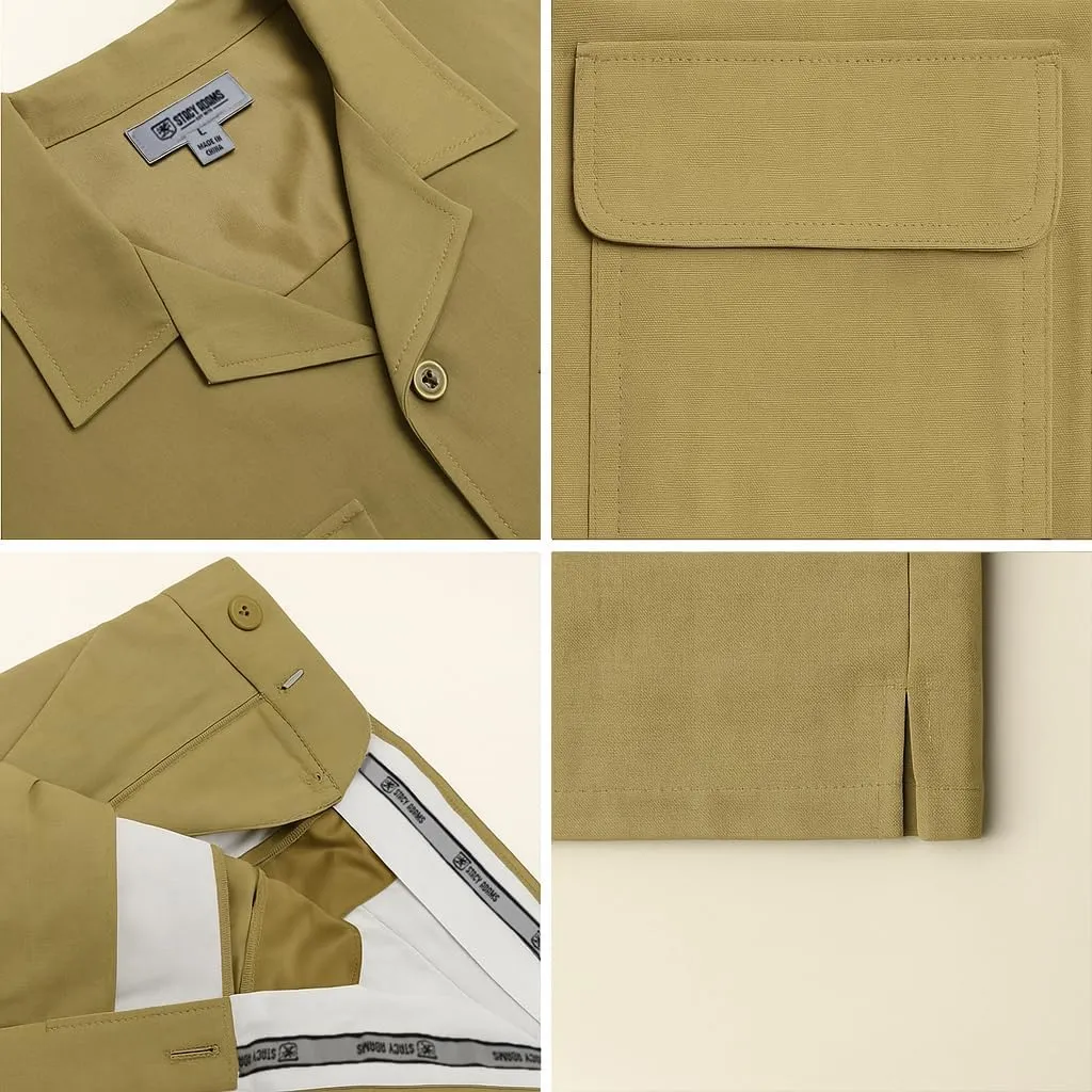 STACY ADAMS Men's Linen Shirt Pant Set