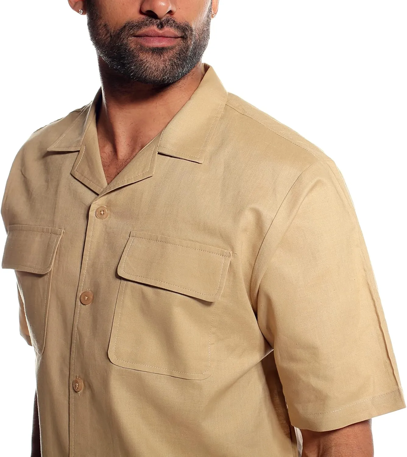 STACY ADAMS Men's Linen Shirt Pant Set