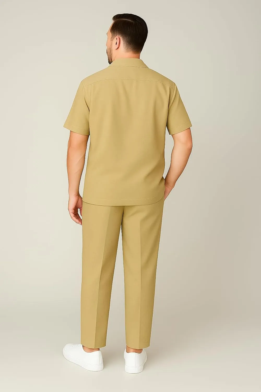 STACY ADAMS Men's Linen Shirt Pant Set