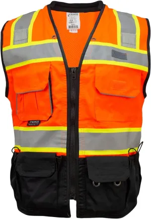 SU500 Premium Surveyors Class 2 Heavy Duty Vest, Tablet Pockets and Neck Padding