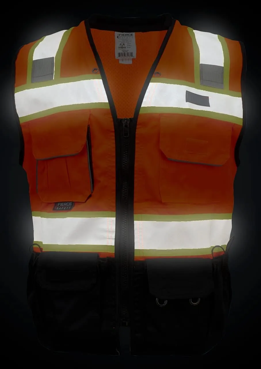SU500 Premium Surveyors Class 2 Heavy Duty Vest, Tablet Pockets and Neck Padding