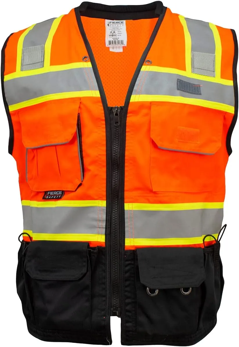 SU500 Premium Surveyors Class 2 Heavy Duty Vest, Tablet Pockets and Neck Padding