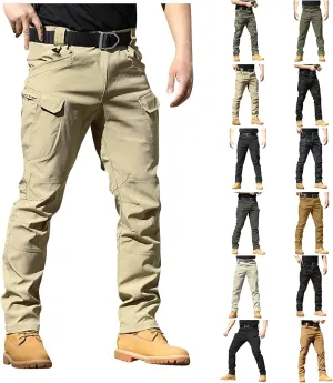 Tactical Pants for Men Stretchy Ripstop Elastic Waist Cargo Pants Water Resistant Quick Dry Hiking Pant with Pockets