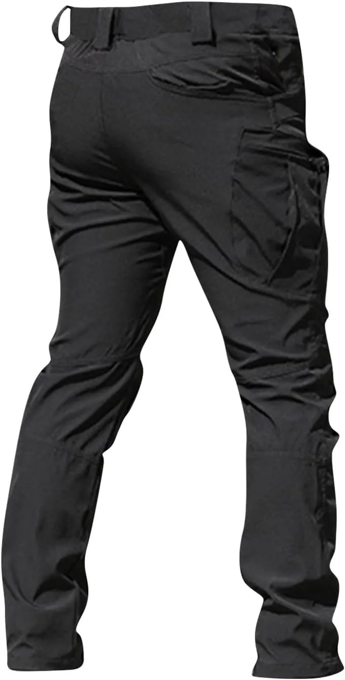 Tactical Pants for Men Stretchy Ripstop Elastic Waist Cargo Pants Water Resistant Quick Dry Hiking Pant with Pockets