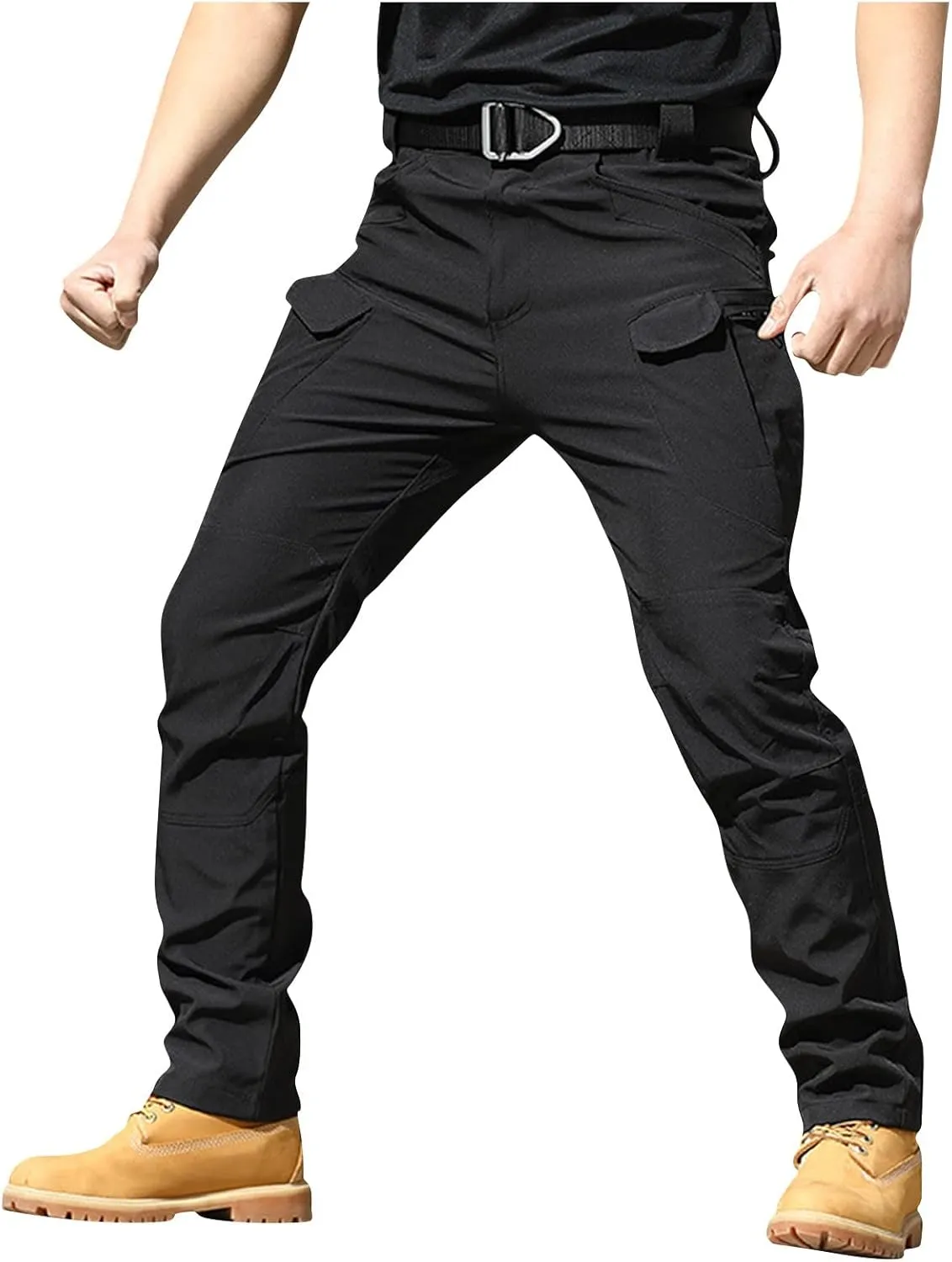 Tactical Pants for Men Stretchy Ripstop Elastic Waist Cargo Pants Water Resistant Quick Dry Hiking Pant with Pockets
