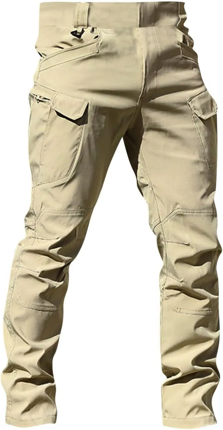 Tactical Pants for Men Stretchy Ripstop Elastic Waist Cargo Pants Water Resistant Quick Dry Hiking Pant with Pockets
