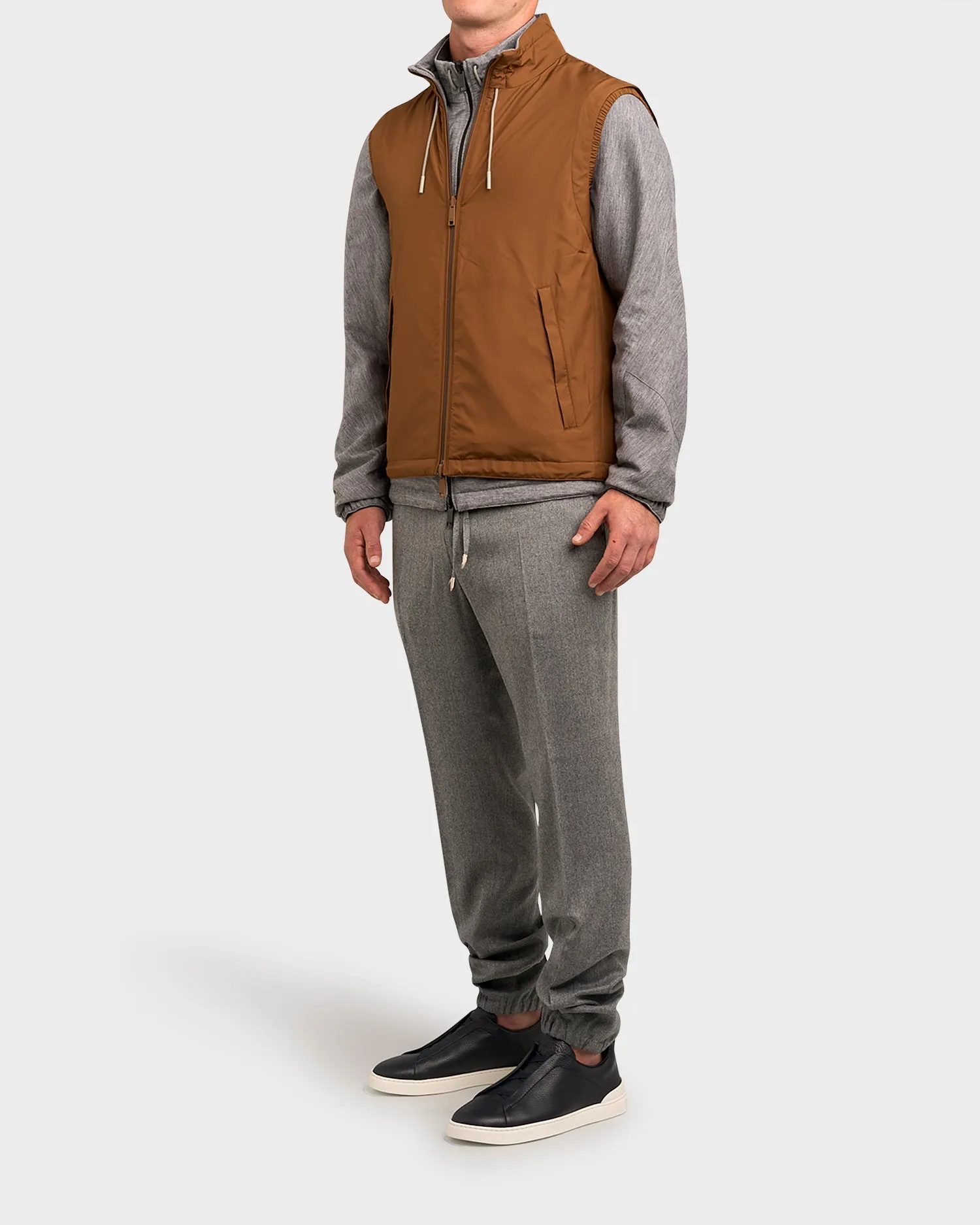 Tan Technical Fabric Reversible Vest