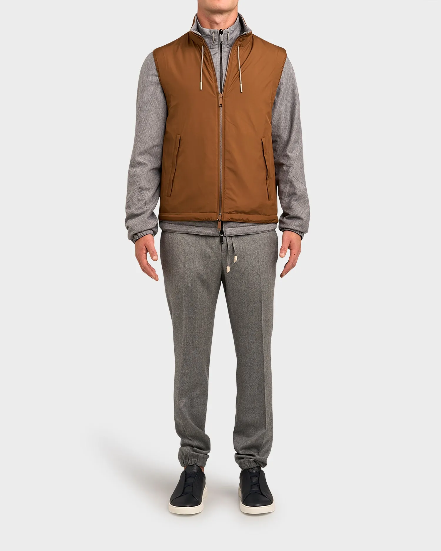 Tan Technical Fabric Reversible Vest