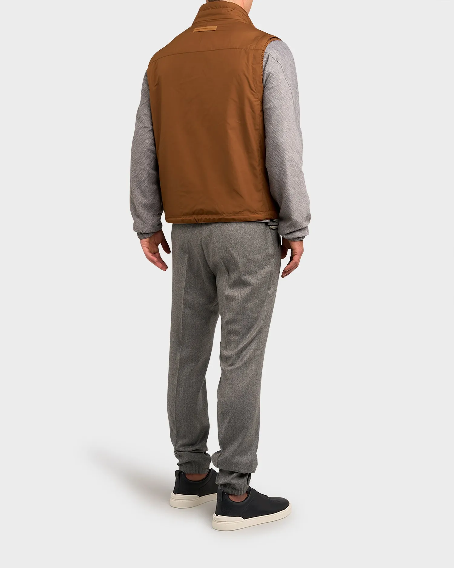 Tan Technical Fabric Reversible Vest