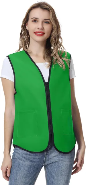 TopTie Supermarket Uniform Vest Zipper Volunteers Event Vest Unisex Waistcoat