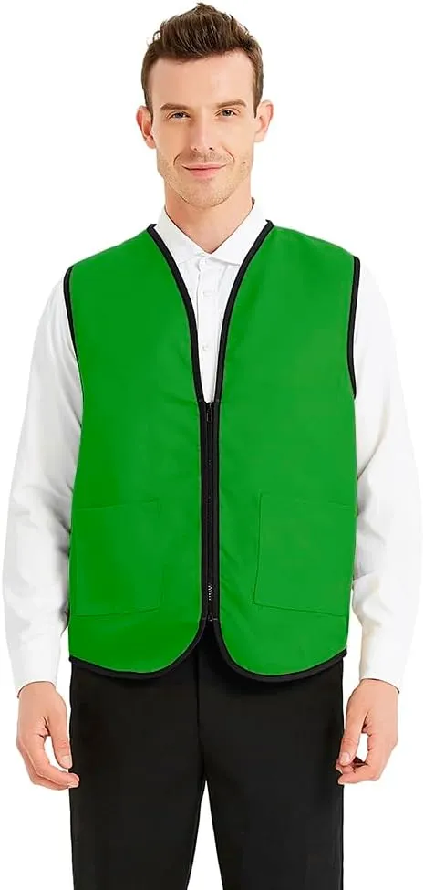 TopTie Supermarket Uniform Vest Zipper Volunteers Event Vest Unisex Waistcoat