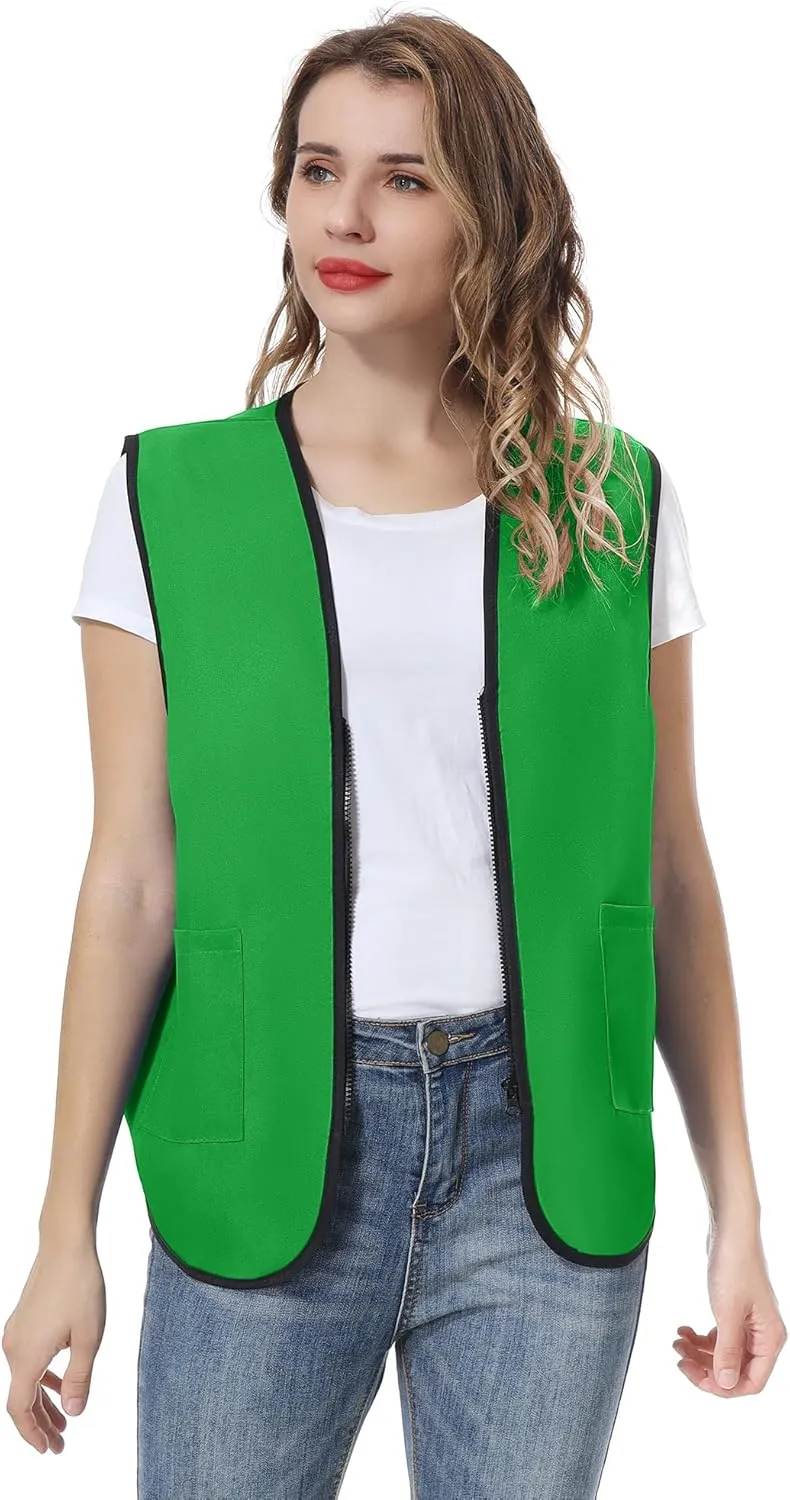 TopTie Supermarket Uniform Vest Zipper Volunteers Event Vest Unisex Waistcoat