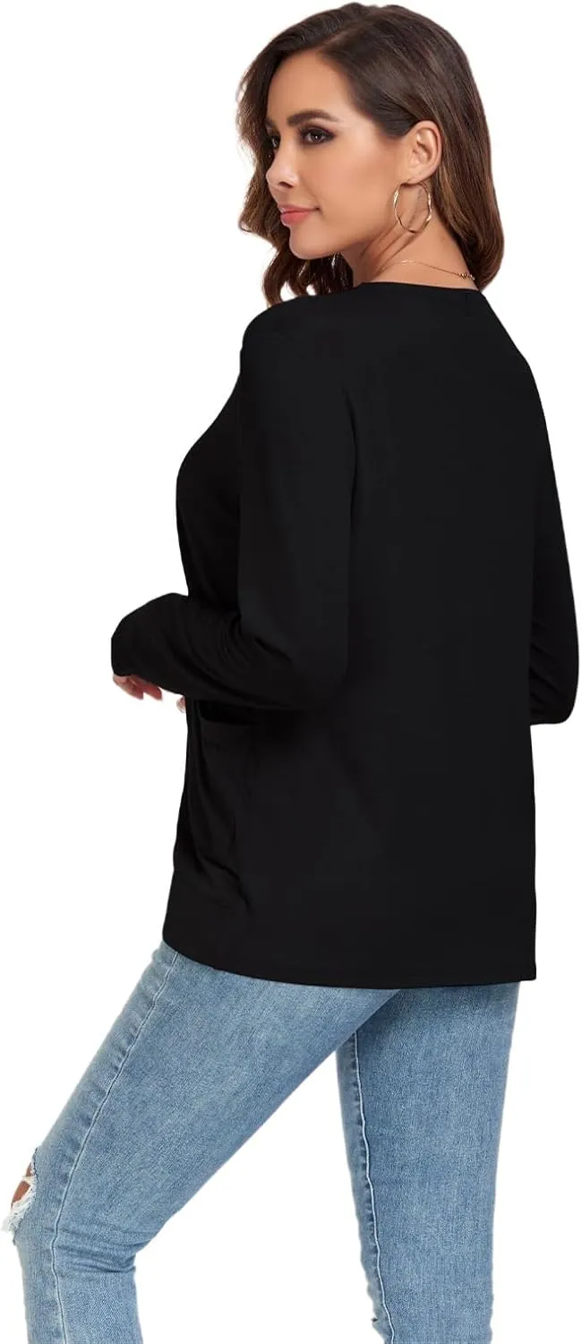 TownCat Womens Lightweight Cardigan with Pockets Long Sleeve Open Front Cardigan for Women