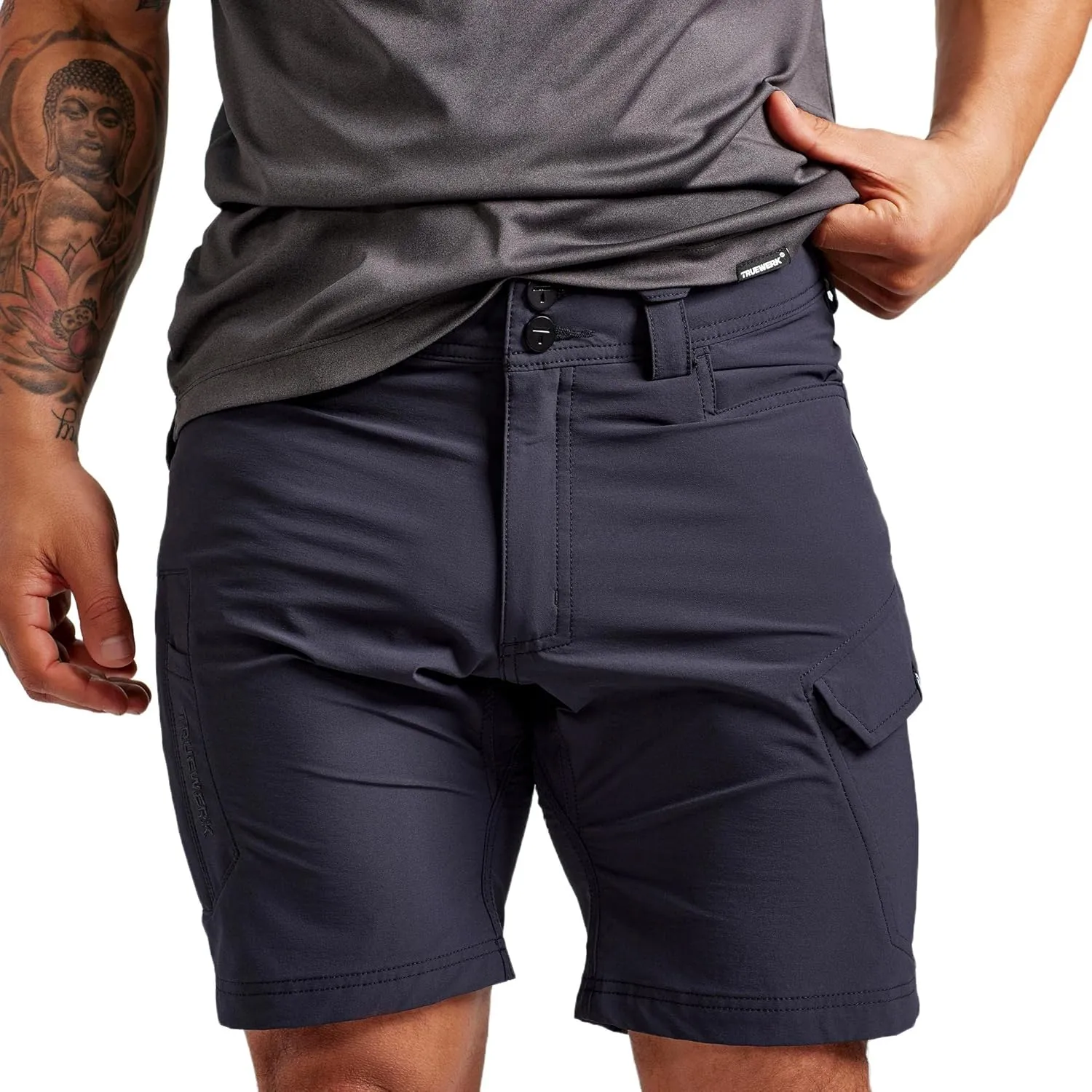 TRUEWERK Mens Work Shorts - T1 Werkshorts, Moisture Wicking, Multi-Pocket, Tactical Cargo Shorts with 4-Way Stretch