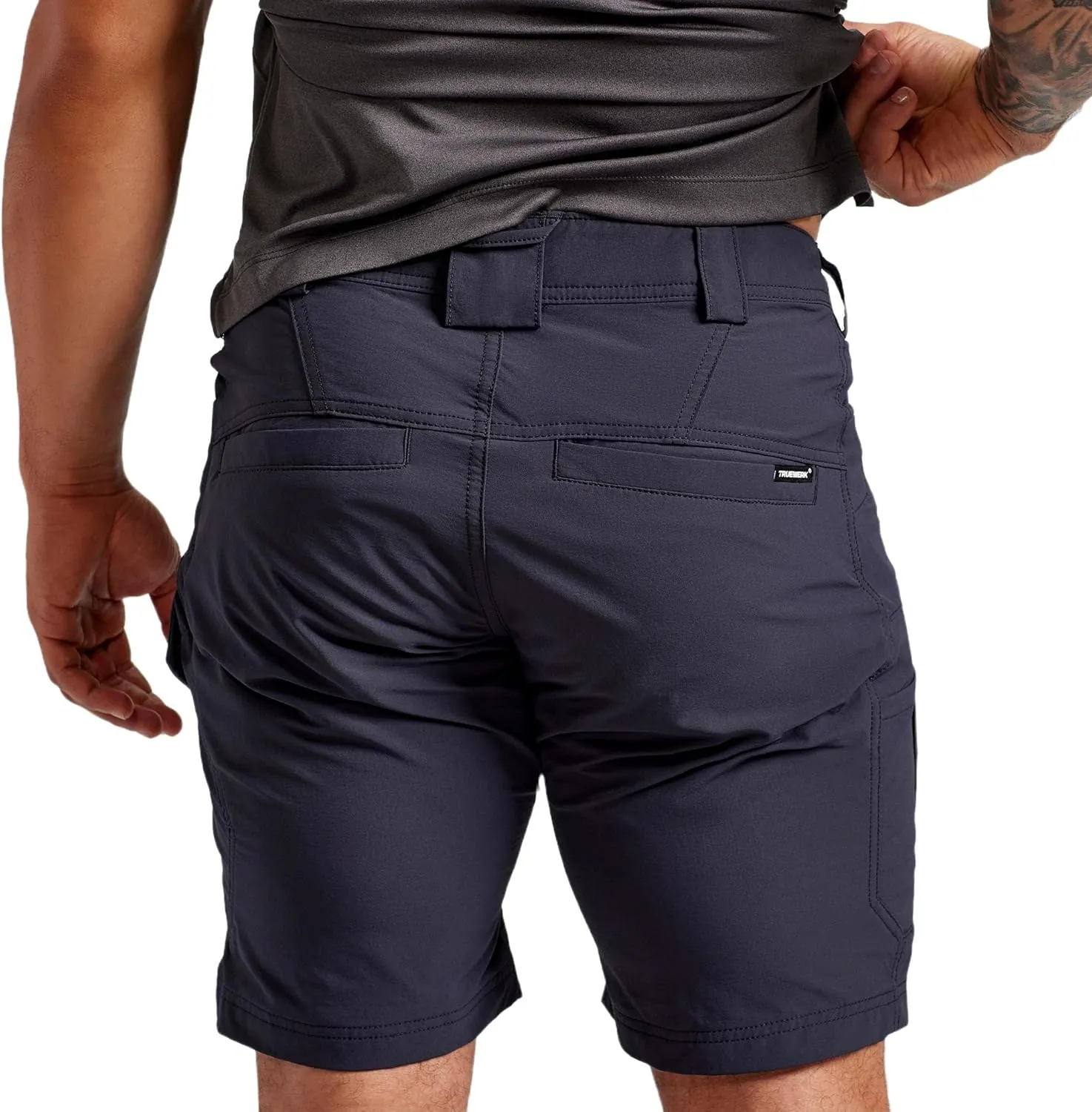 TRUEWERK Mens Work Shorts - T1 Werkshorts, Moisture Wicking, Multi-Pocket, Tactical Cargo Shorts with 4-Way Stretch