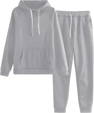 Two Piece Sets for Women Long Sleeve Crewneck Graphic Sweatsuits Sweatshirt Wide Leg Sweatpant Tracksuits