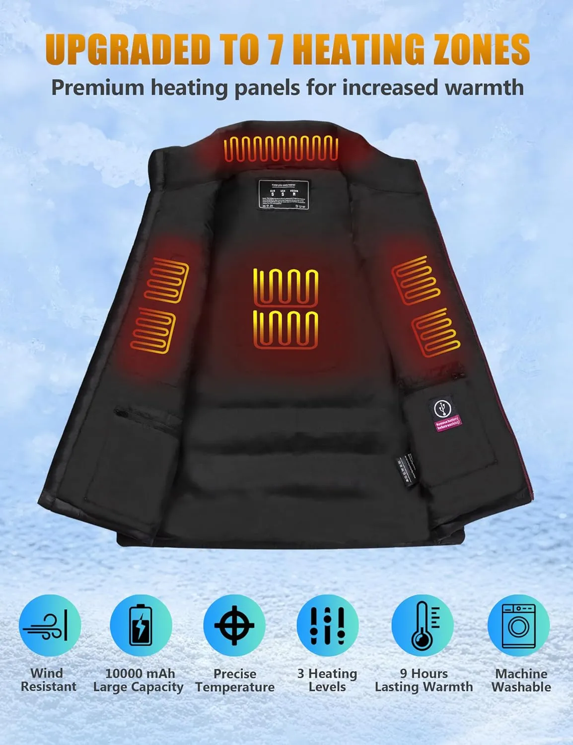 Upgraded Lightweight Heated Vest for Men and Women - Heating Vest with 10000mAh Large Capacity Battery Pack
