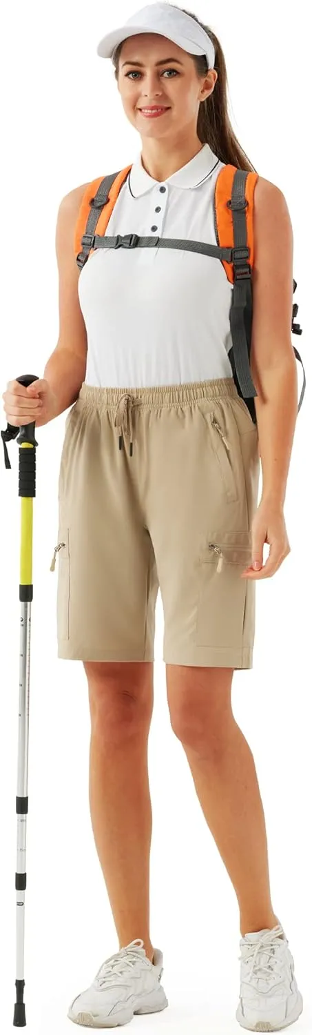 URBEST Women's Hiking Cargo Shorts Quick Dry Lightweight Summer Shorts for Women Outdoor Travel Golf Active
