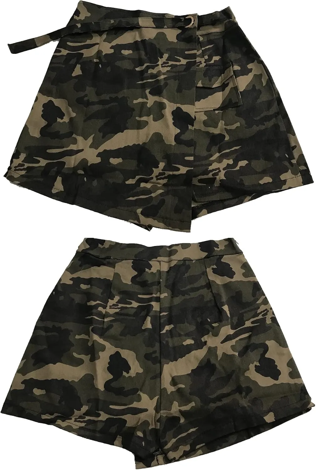 Vakkest Women's Camo Cargo Shorts Casual Trendy High Waisted Summer Joggers Camouflage Print Short Pants with Pockets