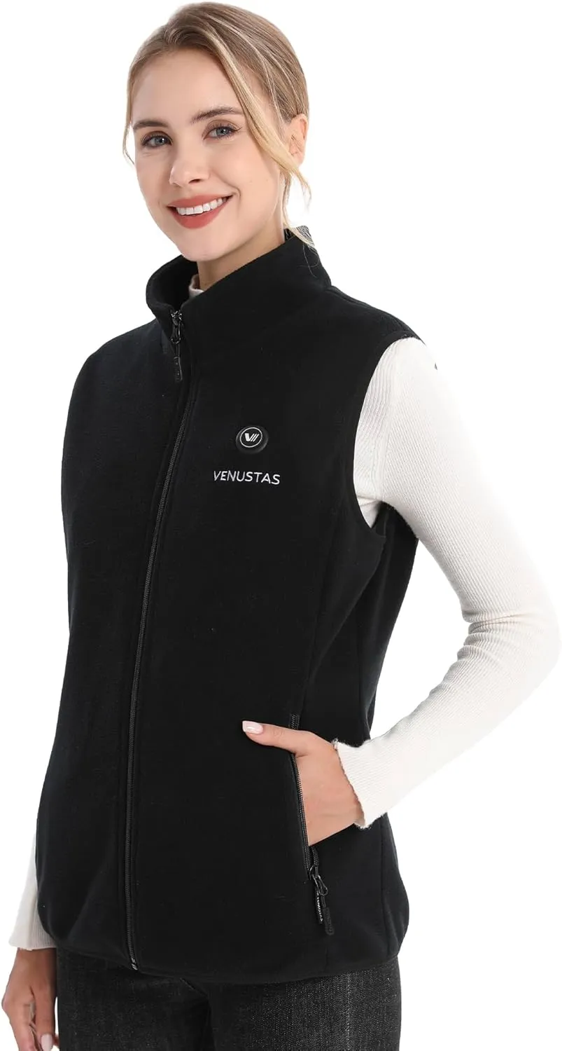 Venustas Women's Fleece Heated Vest with Battery, Lightweight Electric Heated Coat