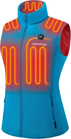 Venustas Women's Fleece Heated Vest with Battery, Lightweight Electric Heated Coat
