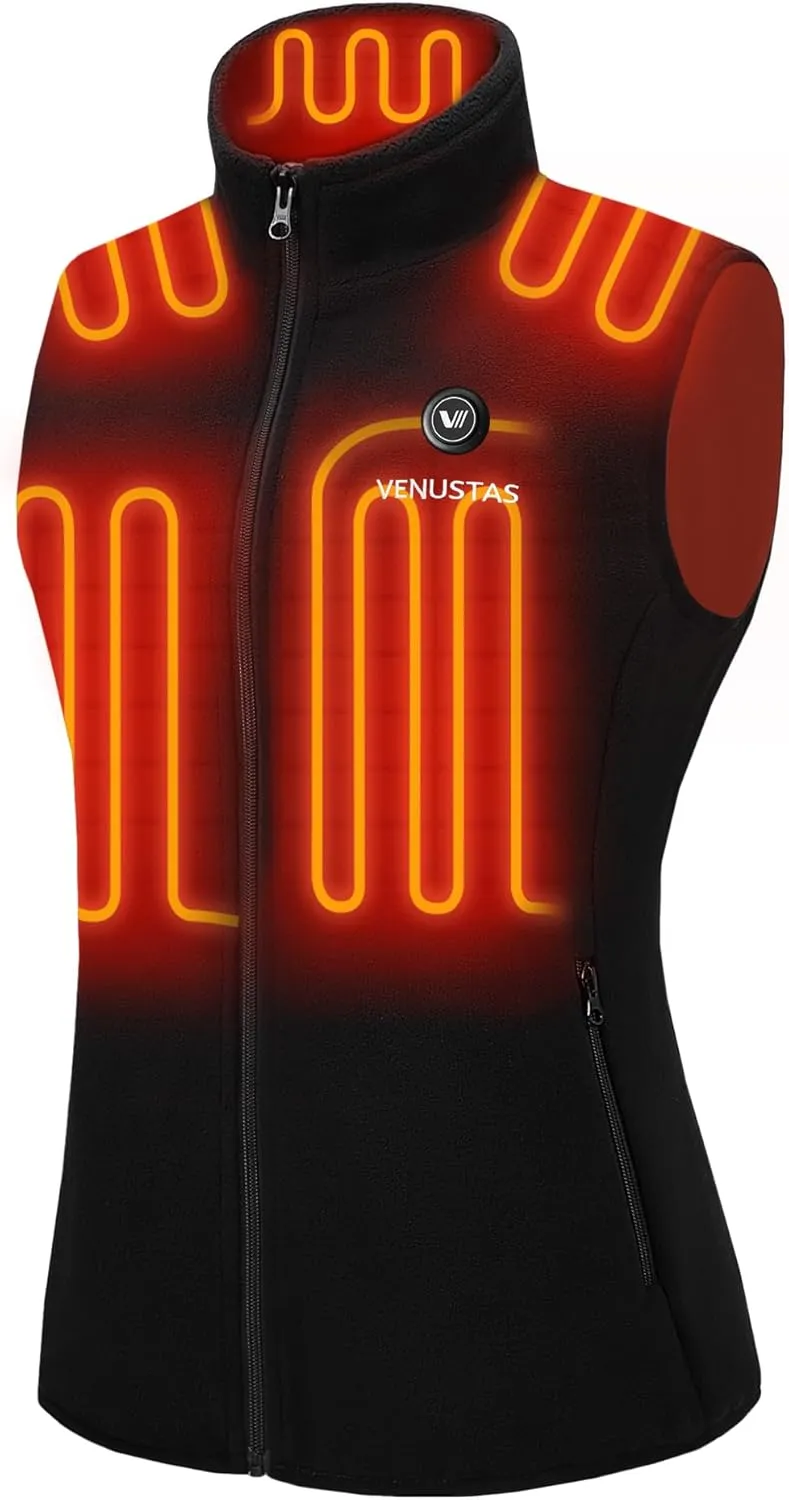 Venustas Women's Fleece Heated Vest with Battery, Lightweight Electric Heated Coat
