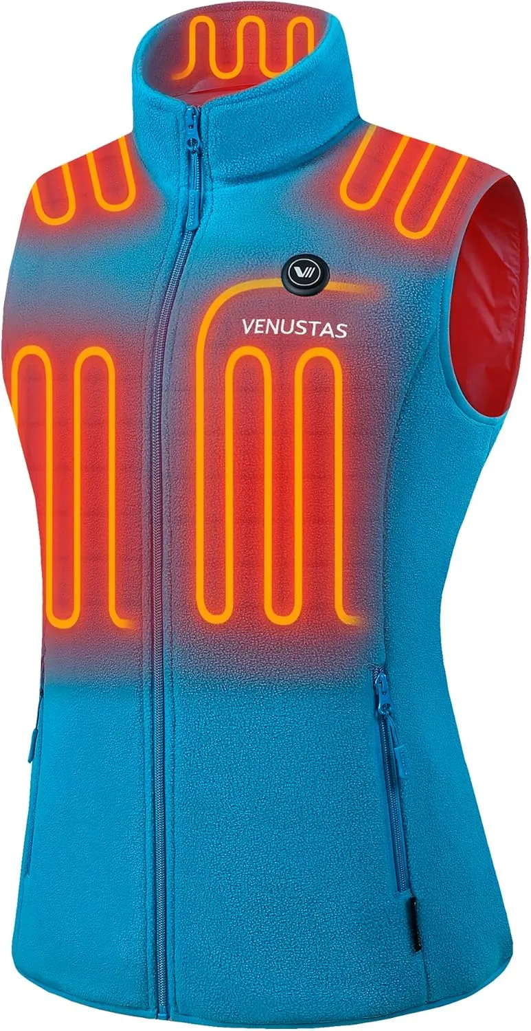 Venustas Women's Fleece Heated Vest with Battery, Lightweight Electric Heated Coat