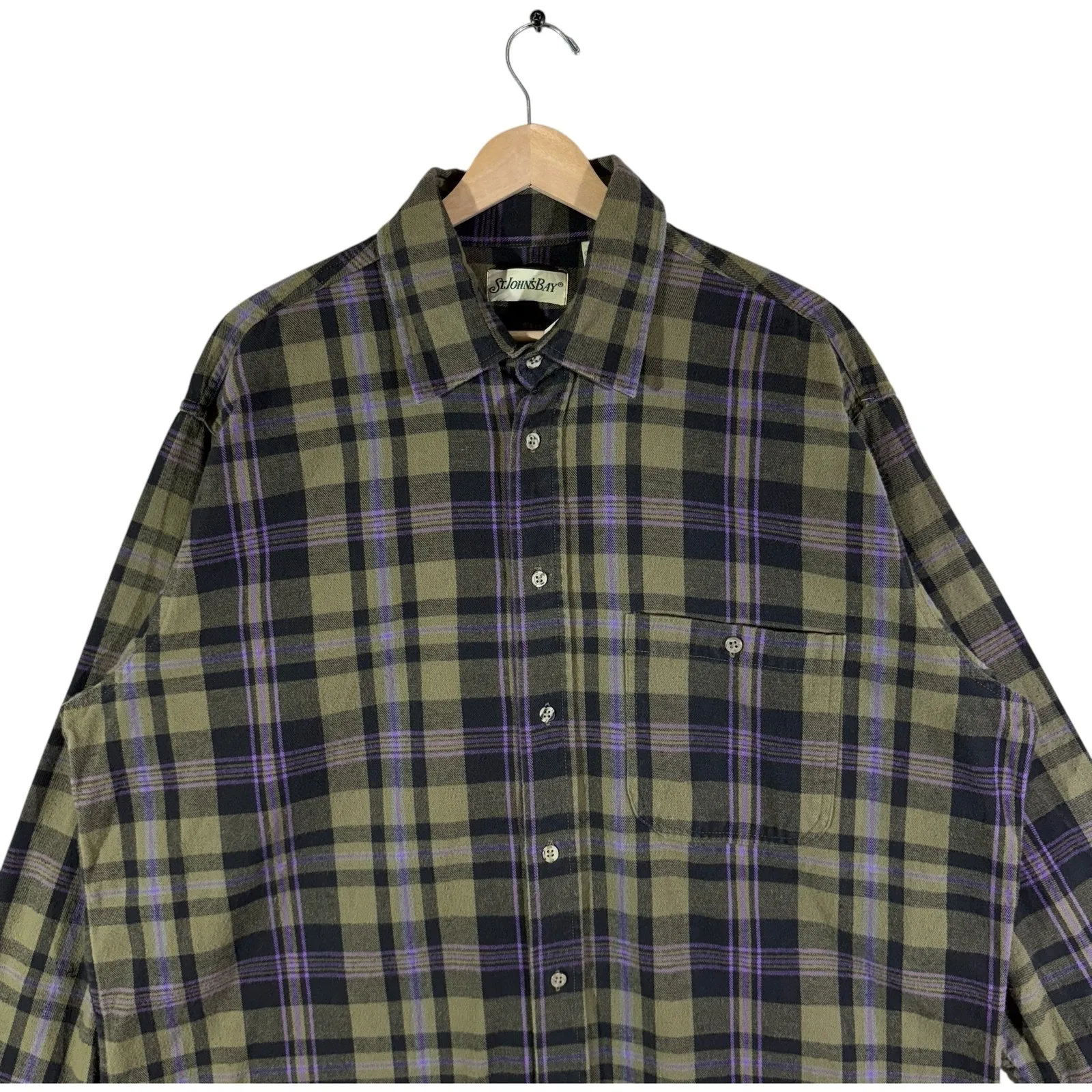 Vintage St John's Bay Plaid Button-Up Flannel