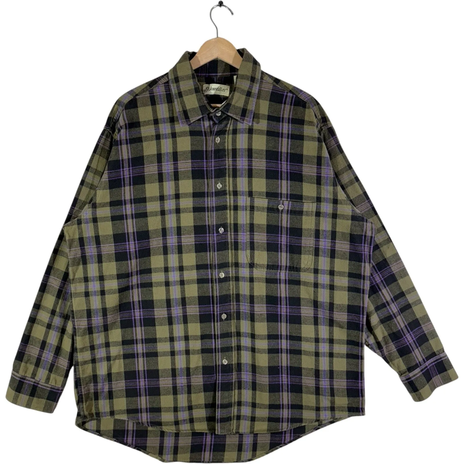 Vintage St John's Bay Plaid Button-Up Flannel