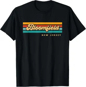 Vintage Sunset Stripes Bloomfield, New Jersey T-Shirt