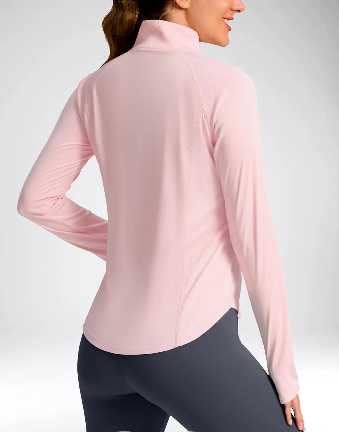 Viodia Women's 1/4 Zip Long Sleeve Sun Shirts UPF50  UV Protection Quick Dry Hiking Fishing Shirts Quarter Zip Pullover