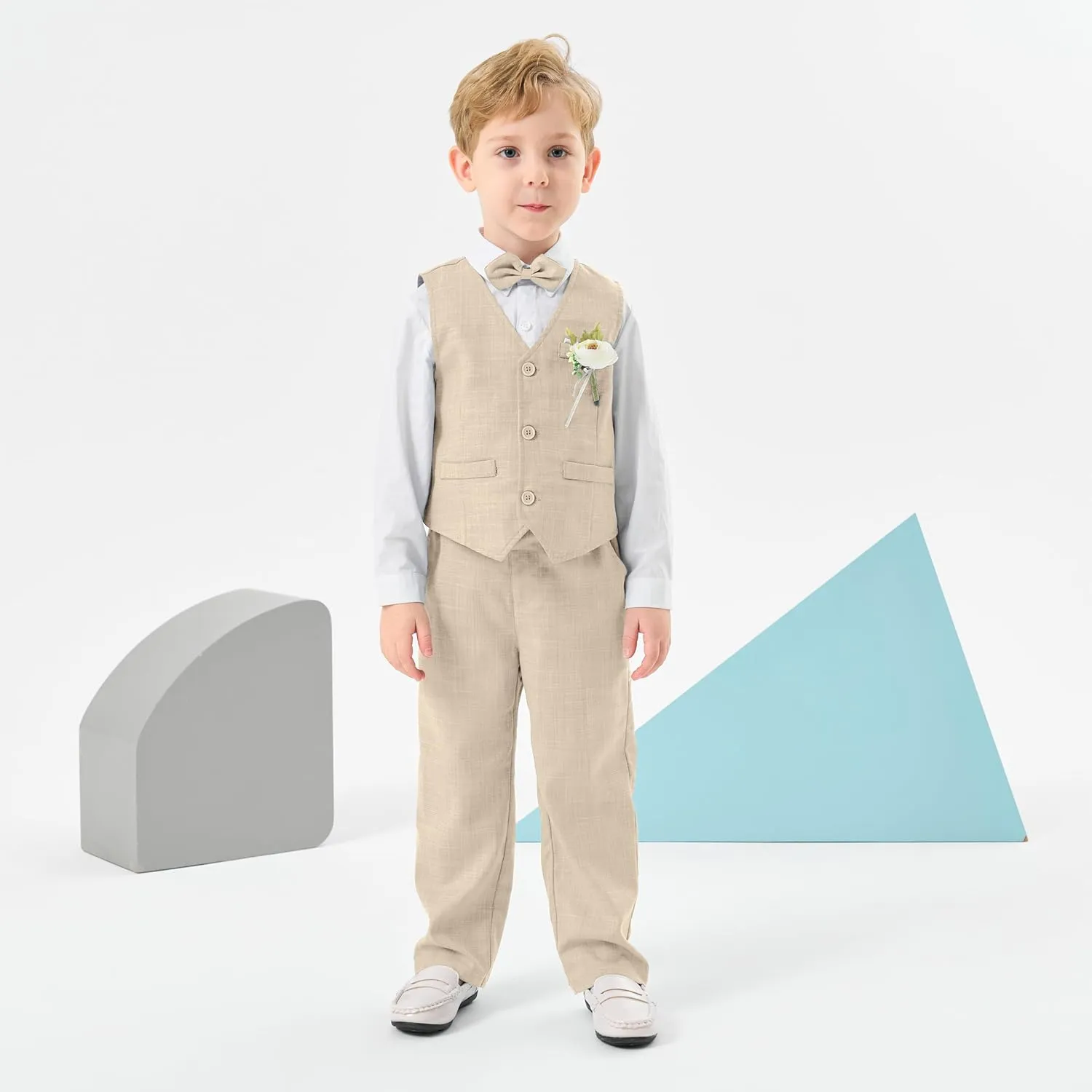 Volunboy Baby Boys Formal Wedding Ring Bearer Outfits Toddler Gentleman Bowtie Vest Guest Suits Dress Shirt Pants Set