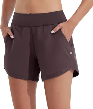 Willit Women's 5" Swim Board Shorts Quick Dry Beach Swimming Shorts UPF 50  High Waisted Liner Pockets