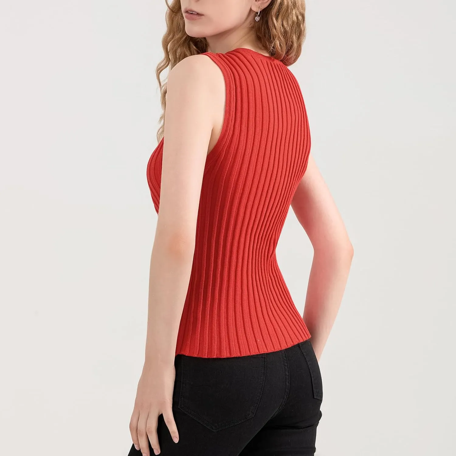 Women Button Up Vest Tank Top Ribbed Knit Sleeveless Slim Fit Shirt Summer Y2k Dressy Going Out Tops