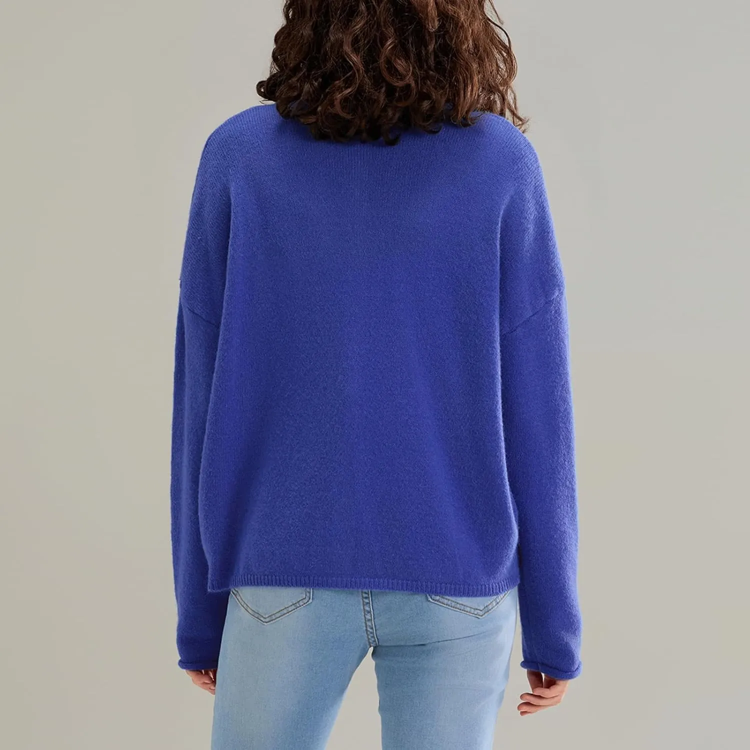 Women Casual Cardigan Sweater Lightweight Loose Crewneck Button Down Long Sleeve Basic Knit Tops