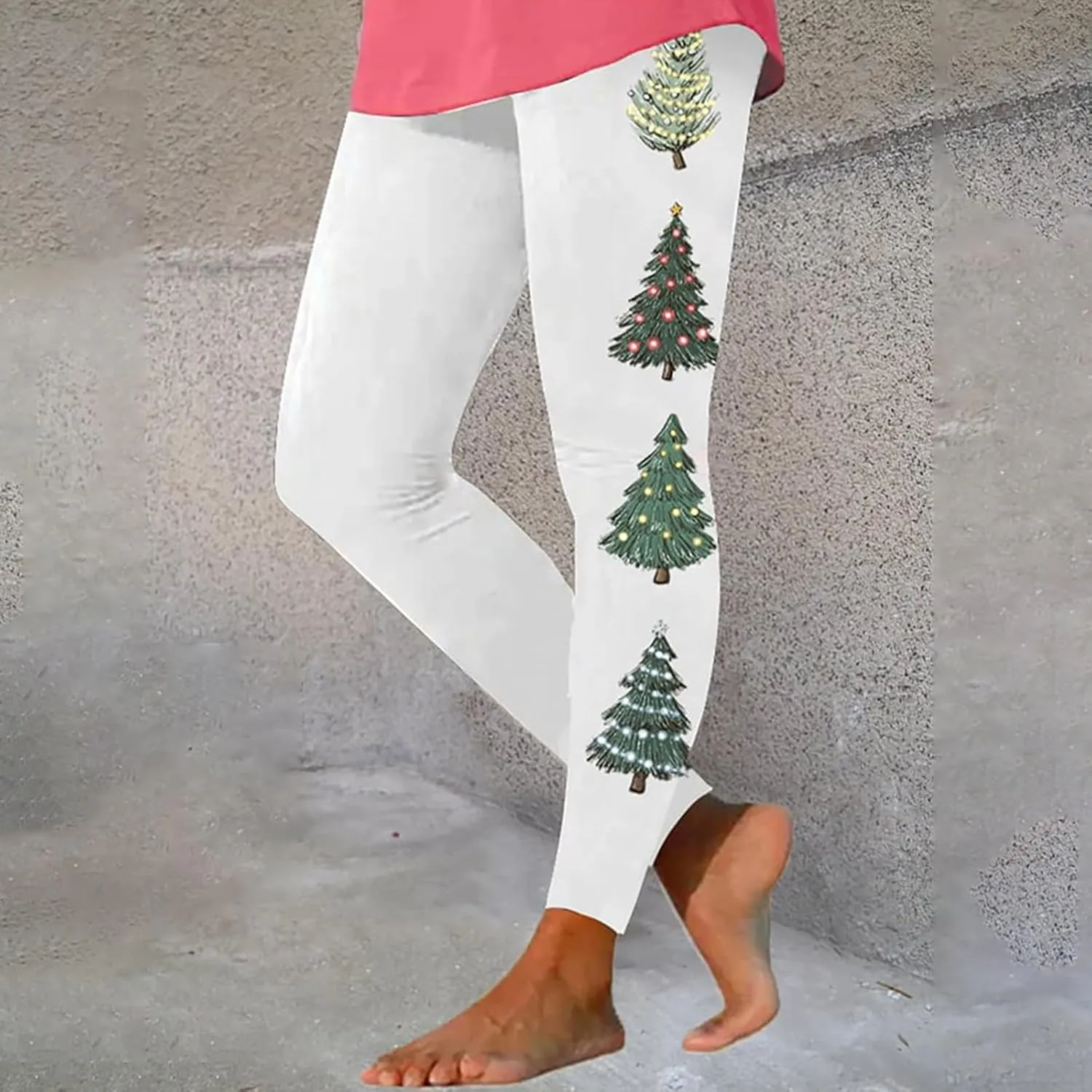 Women Christmas Leggings Funny Xmas Graphic Yoga Sweatpants Winter Warm Tights Tousers High Waist Jogger Lounge Pants
