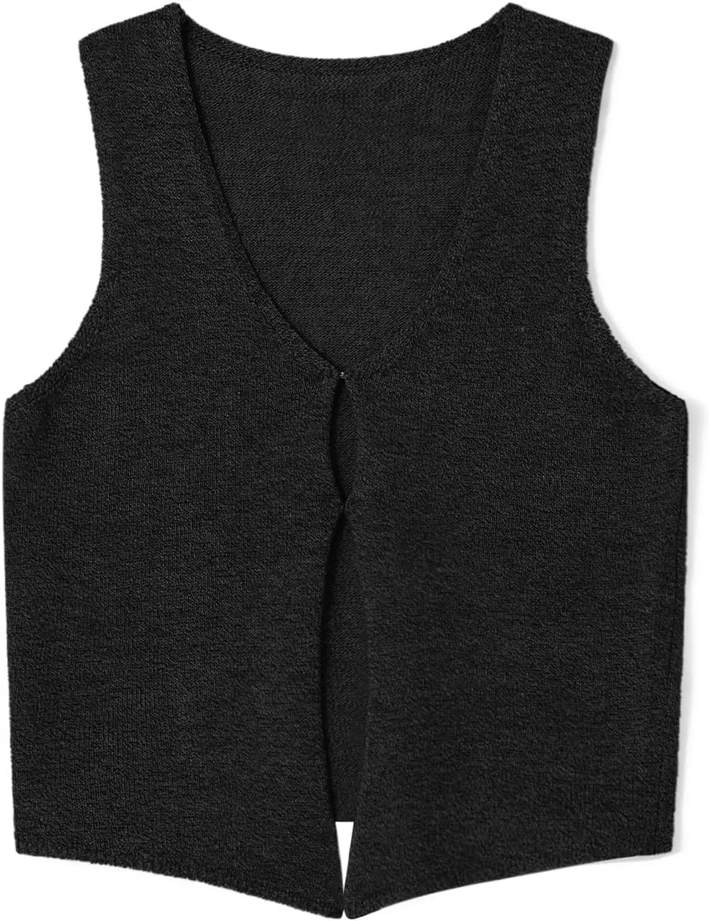 Women Crochet Vest Top Y2k Knit V Neck Sleeveless Button Down Vintage Casual Streetwear