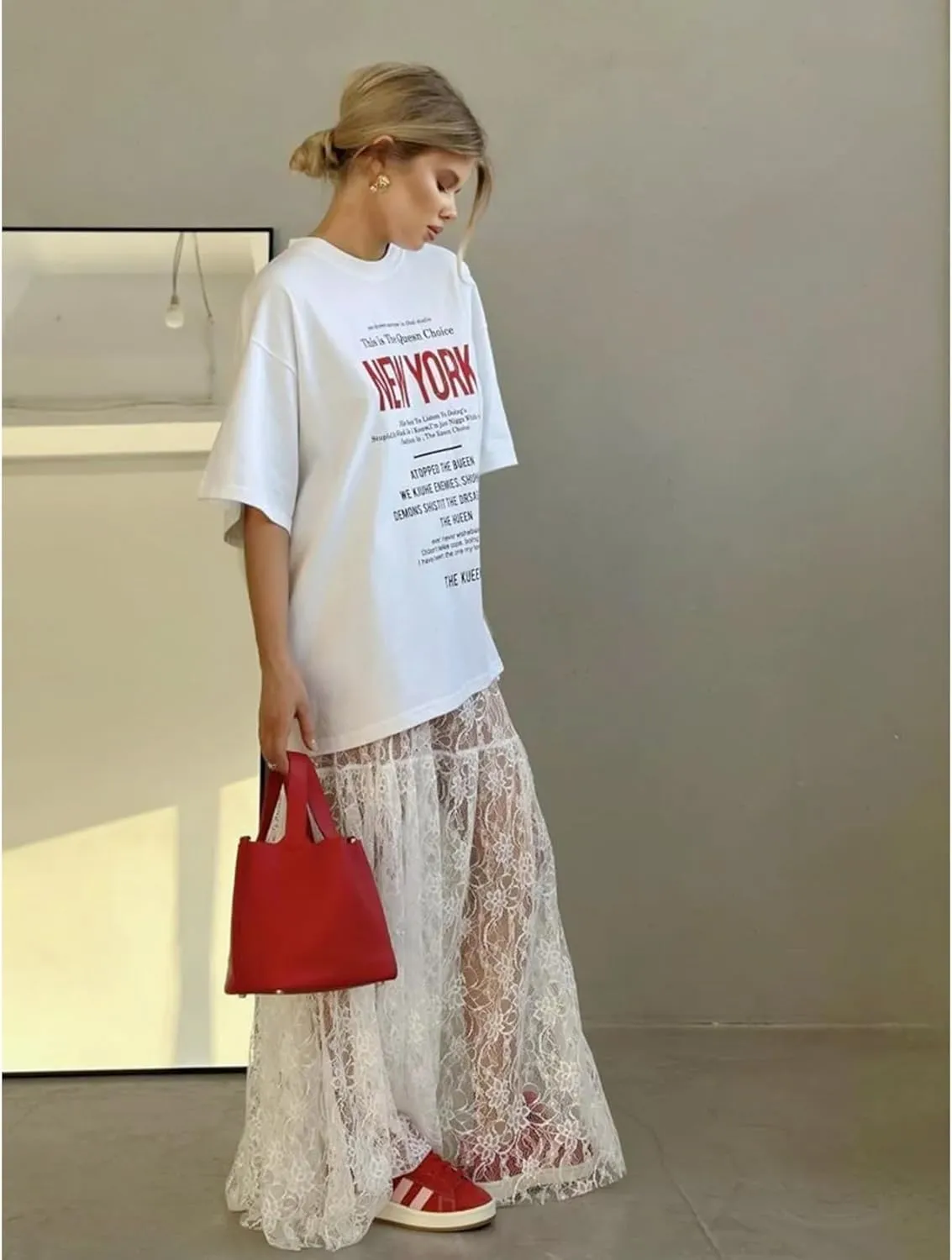 Women Sexy Sheer Lace White Flare Skirts Summer Floral Embroidered High Waist Long Maxi Beach Skirt