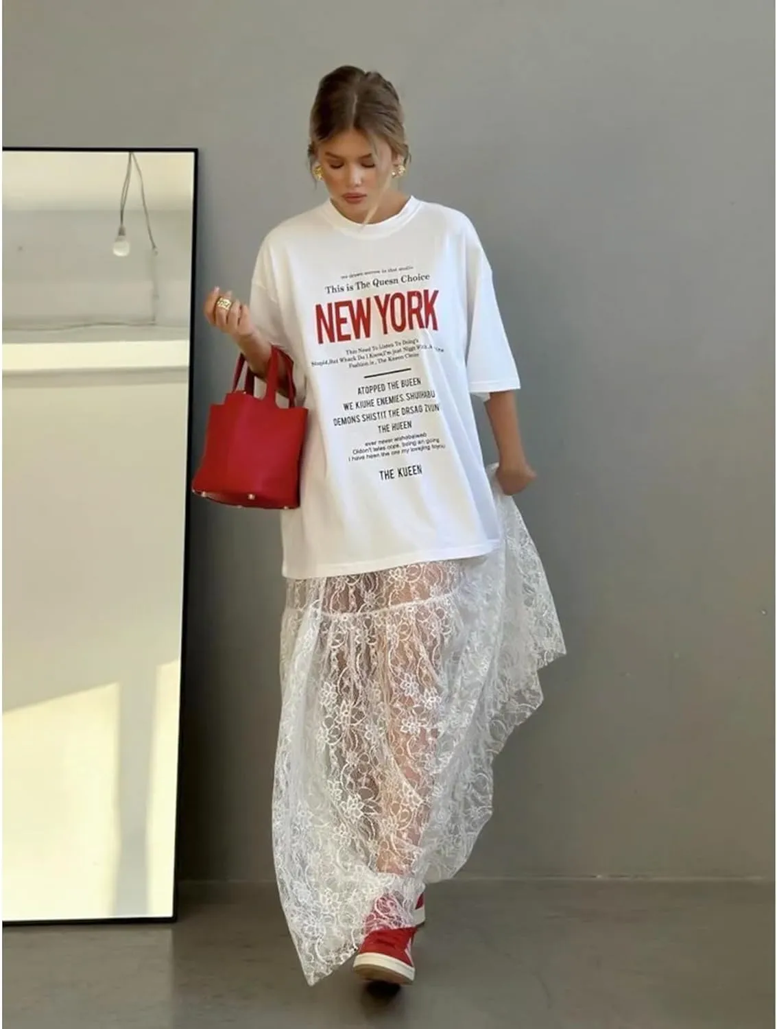 Women Sexy Sheer Lace White Flare Skirts Summer Floral Embroidered High Waist Long Maxi Beach Skirt