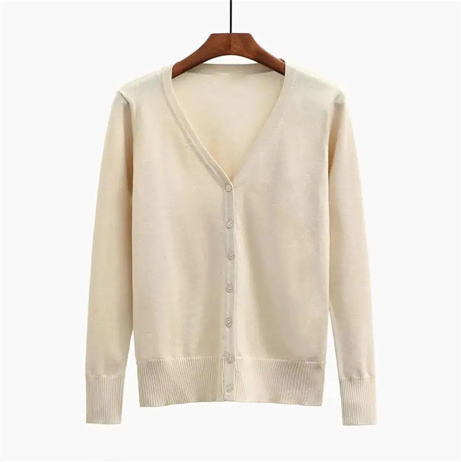 Women Spring Sweaters Long Sleeve Cotton Embroidery V-Neck Keep Warm Sweater Shirt