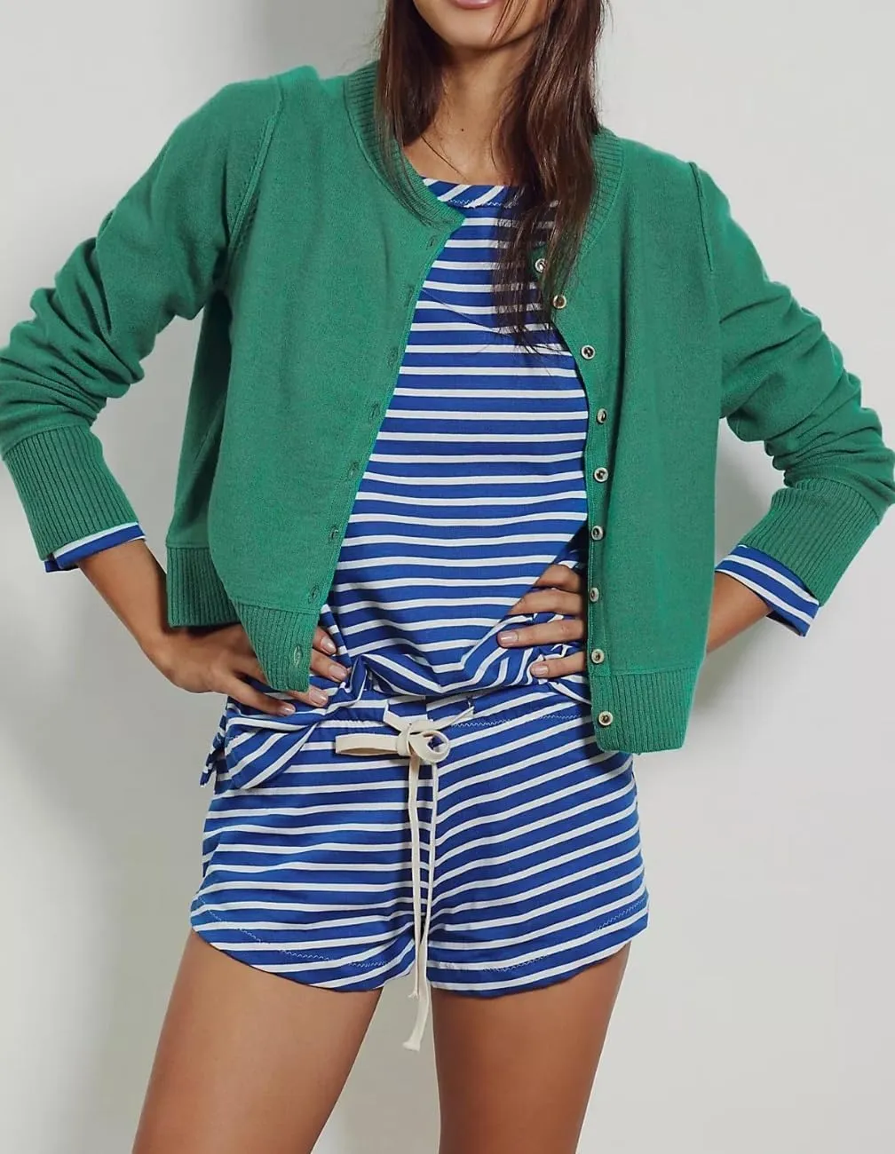 Women Y2K Open Front Button Down Knit Crop Cardigan Sweater Scoop Neck Long Sleeve Solid Causal Ribbed Top Fall