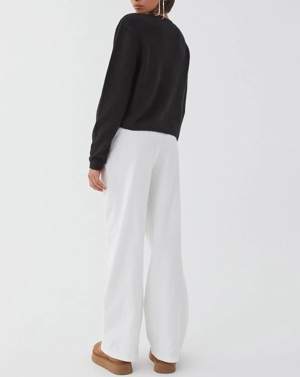 Women Y2k Open Front Sweater Long Sleeve Crewneck Crop Cardigan Cute Button Down Knit Pullover Tops Streetwear