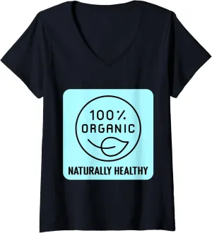 Womens 100% ORGANIC LOGO V-Neck T-Shirt