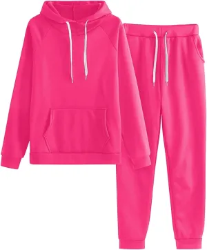Women's 2 Piece Lounge Sets Long Sleeve Crewneck Active Sweat Jogger Sweatsuit Sets Sweatsuits
