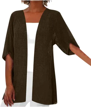 Women's 3/4 Sleeve Cardigans Lightweight Open Front Cardigan for Women Blouses for Women Dressy Casual
