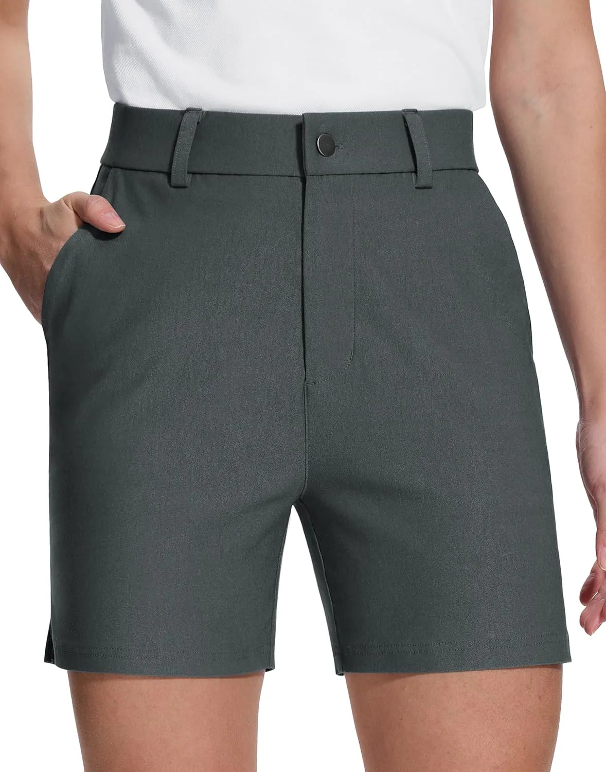 Womens 5" Golf Hiking Shorts with Pockets Quick Dry Stretchy Shorts for Women Mid Rise Dressy Work Casual Summer