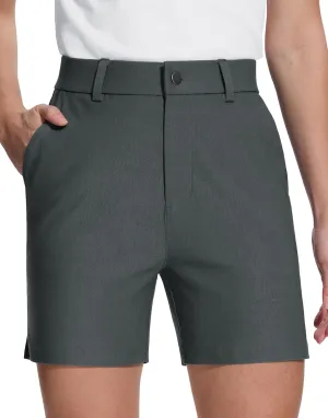 Womens 5" Golf Hiking Shorts with Pockets Quick Dry Stretchy Shorts for Women Mid Rise Dressy Work Casual Summer