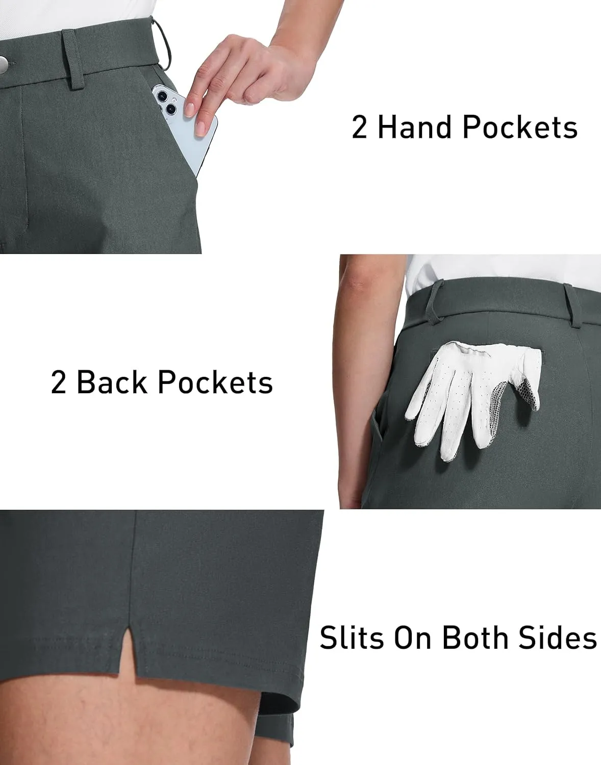 Womens 5" Golf Hiking Shorts with Pockets Quick Dry Stretchy Shorts for Women Mid Rise Dressy Work Casual Summer