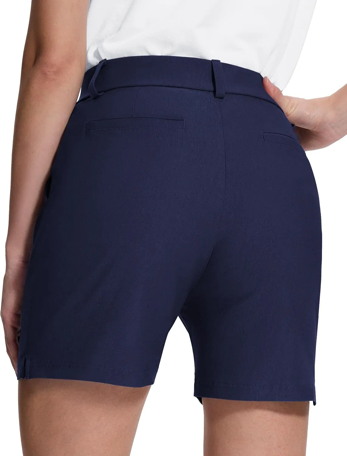 Womens 5" Golf Hiking Shorts with Pockets Quick Dry Stretchy Shorts for Women Mid Rise Dressy Work Casual Summer